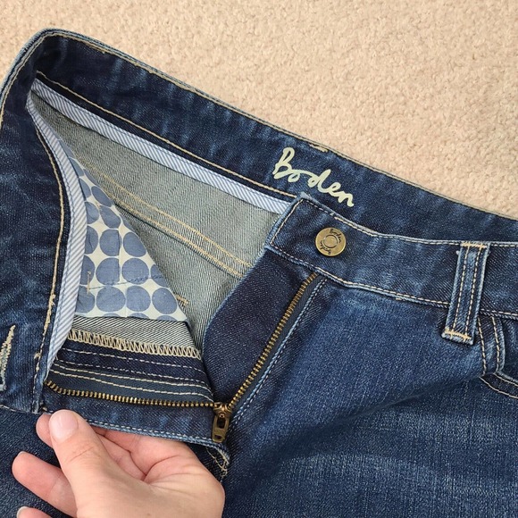 Boden Jeans Bootcut Blue 4L Long 33" Inseam Stretch Whiskering Tall #WC116 - Picture 3 of 10